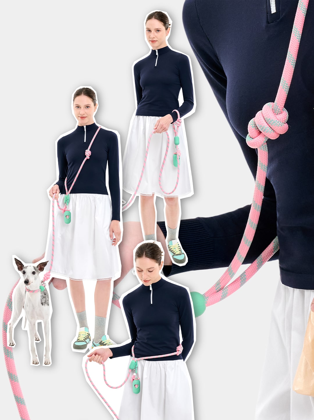AURA Hands-Free Rope Leash - MEADOW — close-up detail