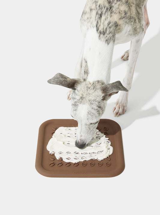 MOCHA Pet Licking Mat — styled in a home setting