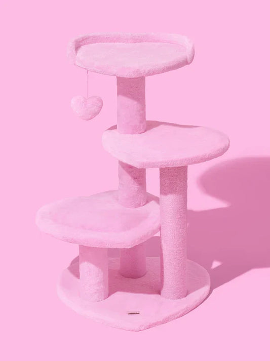 PURR ROSE Cat Climber - Four Platforms — styled in a home setting