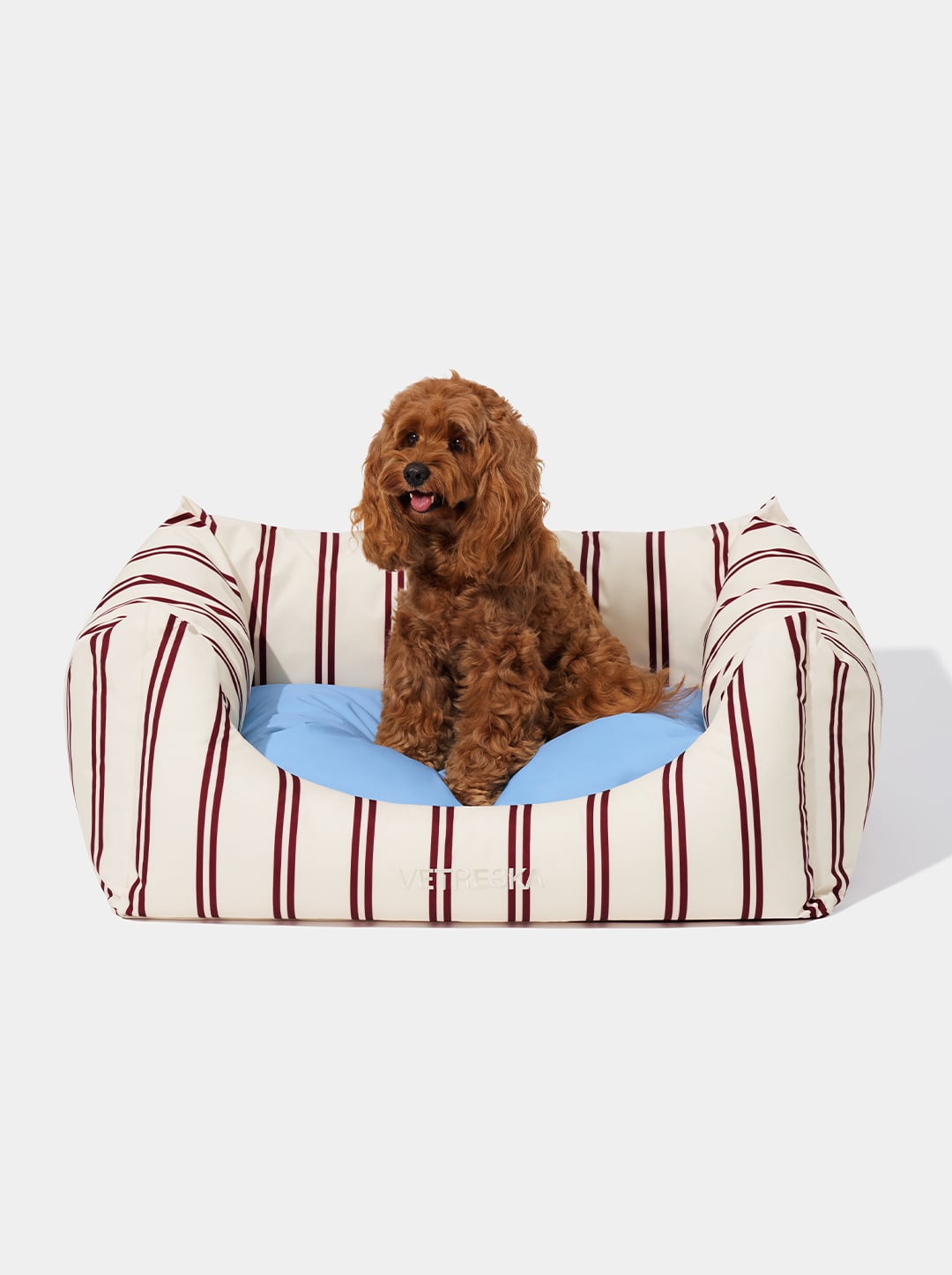 VELVET Pet Sofa - Cream & Stripes — alternative angle