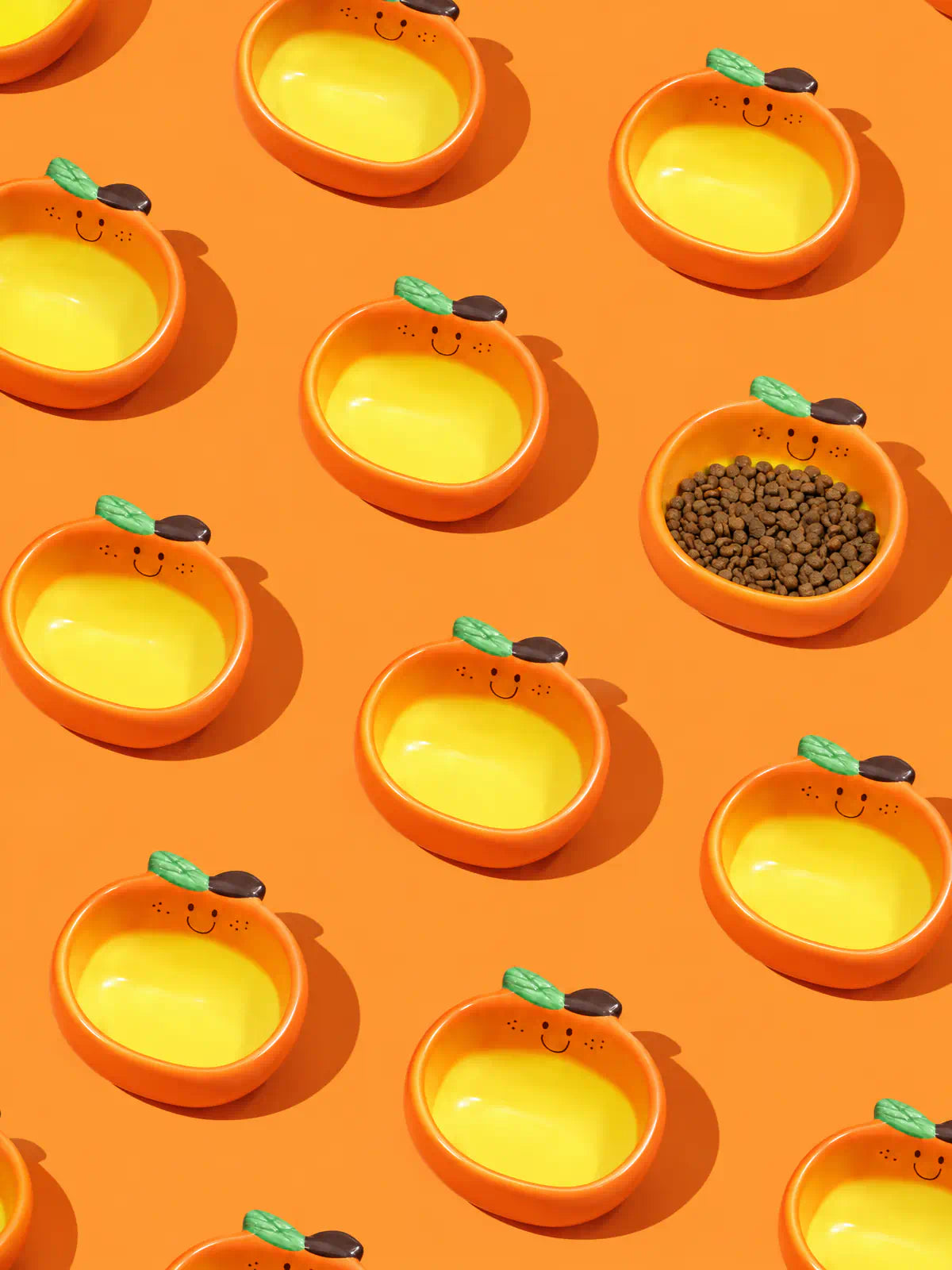 Sunny Orange Ceramic Pet Bowl