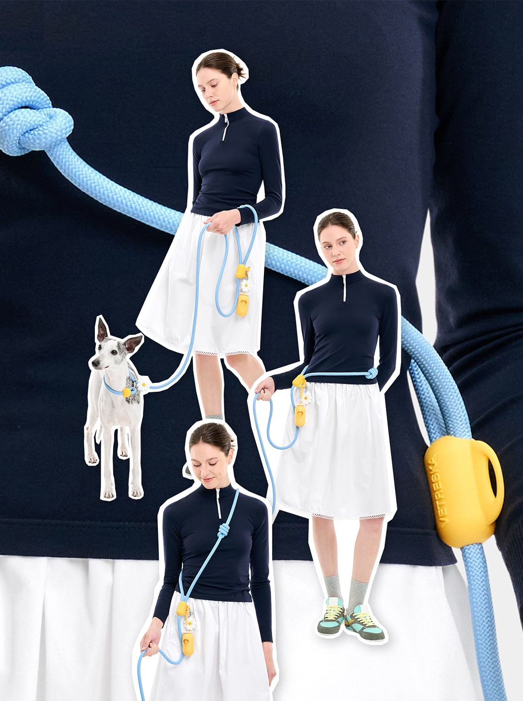 AURA Hands-Free Rope Leash - PETAL — close-up detail