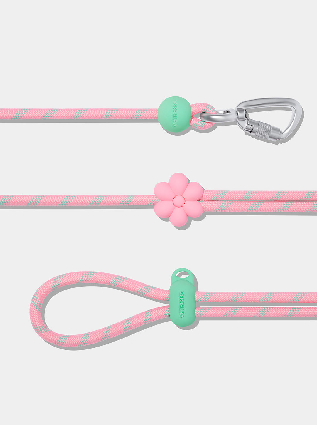 AURA Premium Classic Rope Leash - MEADOW — in use