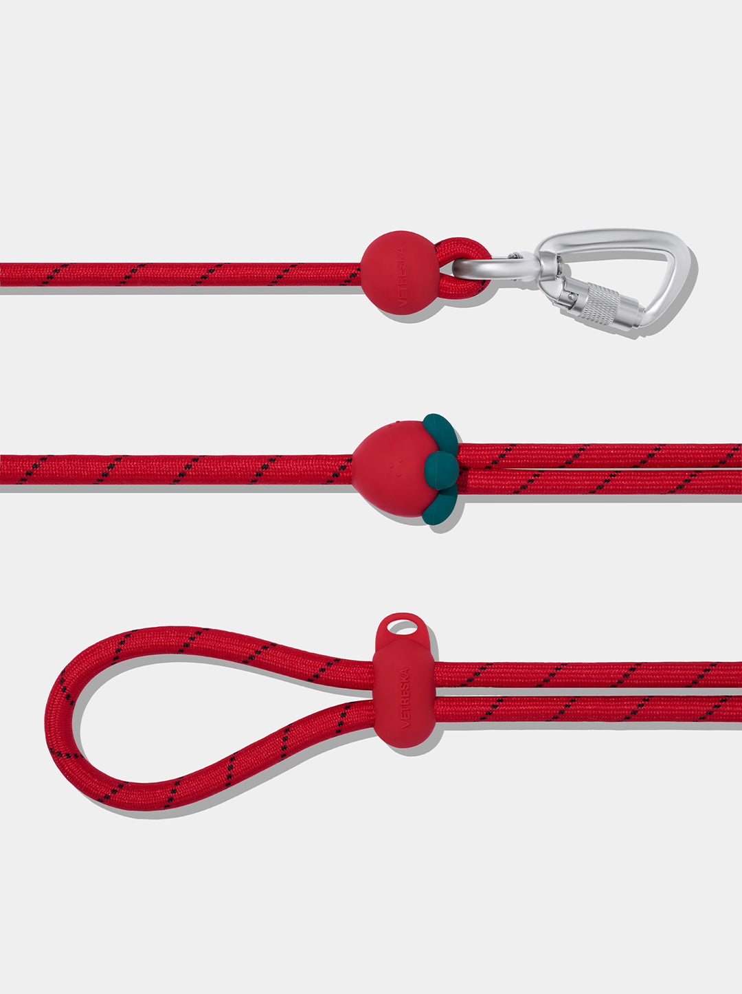 AURA Premium Classic Rope Leash Walk Kit - BERRY — in use