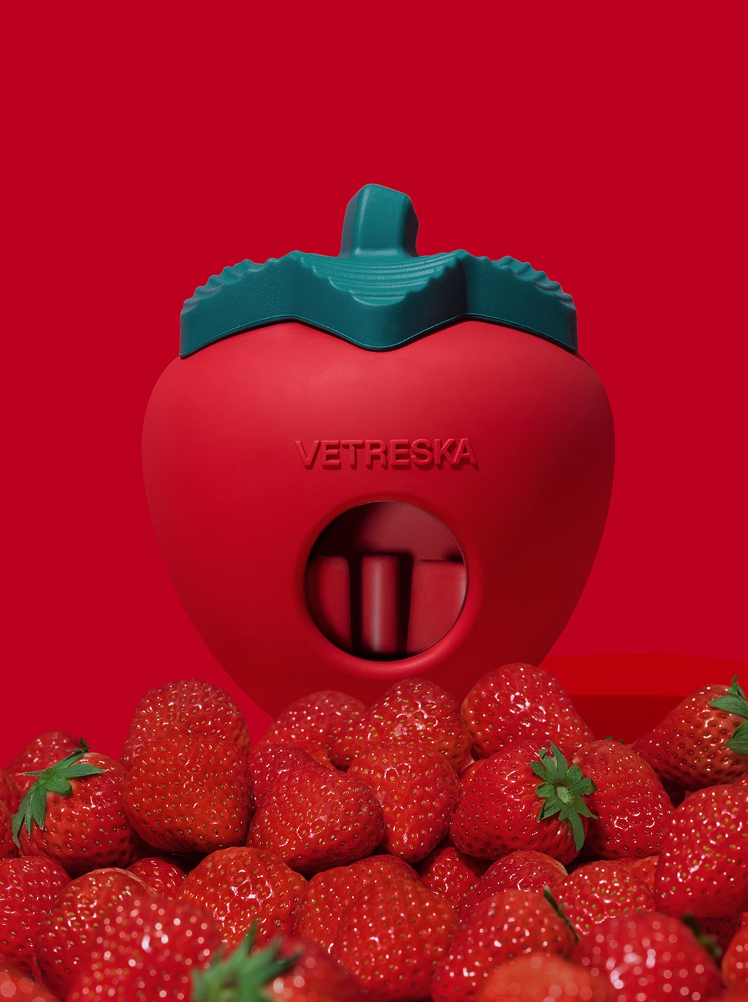 BERRY Pet Treat Dispensing Toy — styled in a home setting