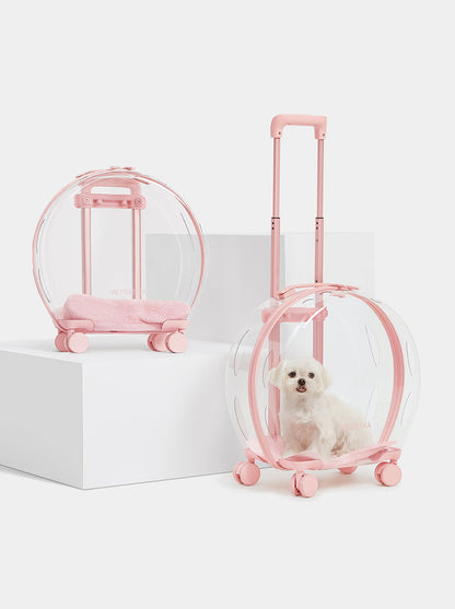 Bubble Pet Carrier — Pink — close-up detail