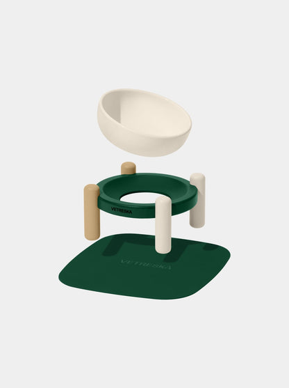 CEDAR Ceramic Pet Bowl & Mat Set (2) — detail shot