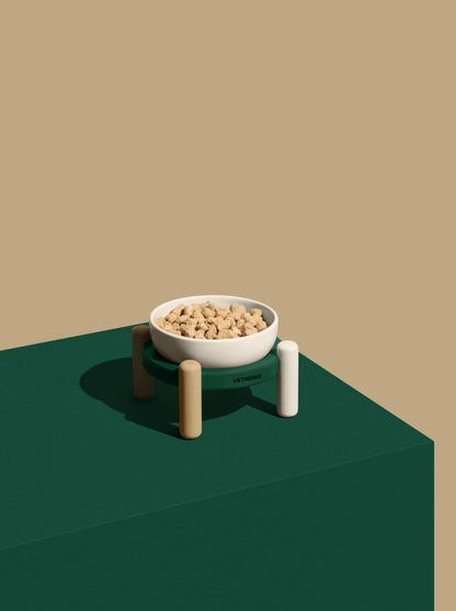 CEDAR Ceramic Pet Bowl & Mat Set (2) — close-up detail