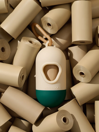 CEDAR Poop Bags & Dispenser Set — in use