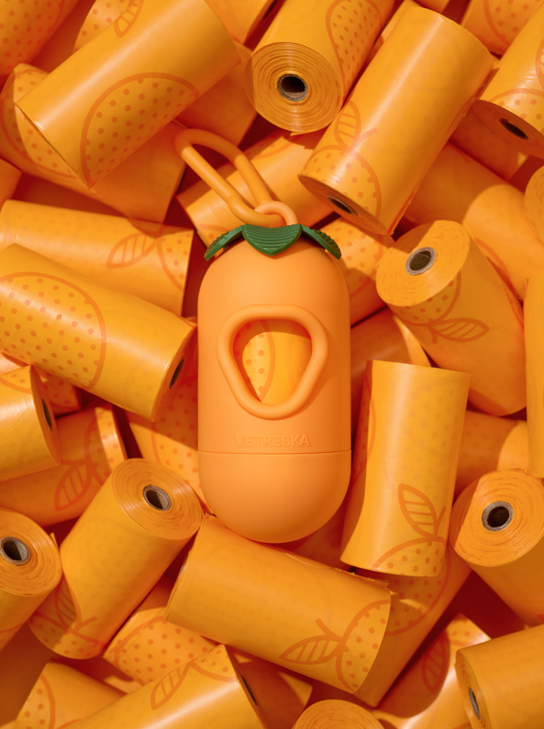 CITRUS Poop Bags & Dispenser Set — in use