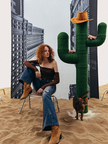 HAVEN DUNE Cat Tree 65” — styled in a home setting