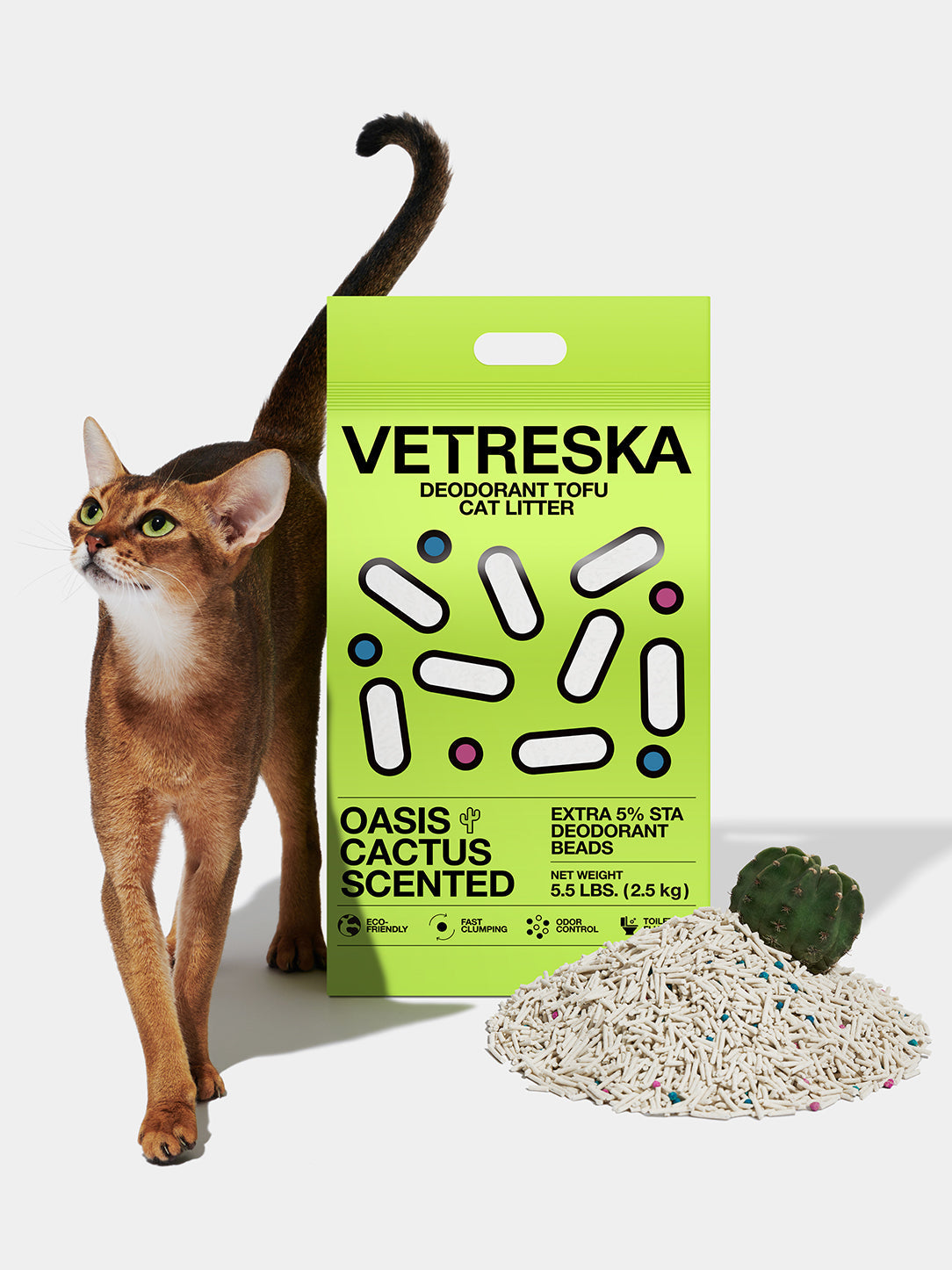 HAVEN DUNE Scented Tofu Cat Litter — styled in a home setting