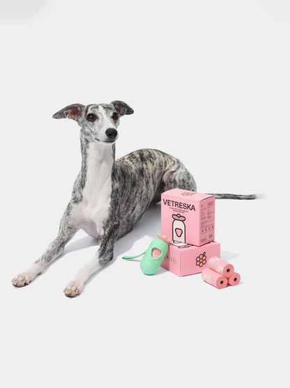 MEADOW Poop Bags & Dispenser Set — styled in a home setting