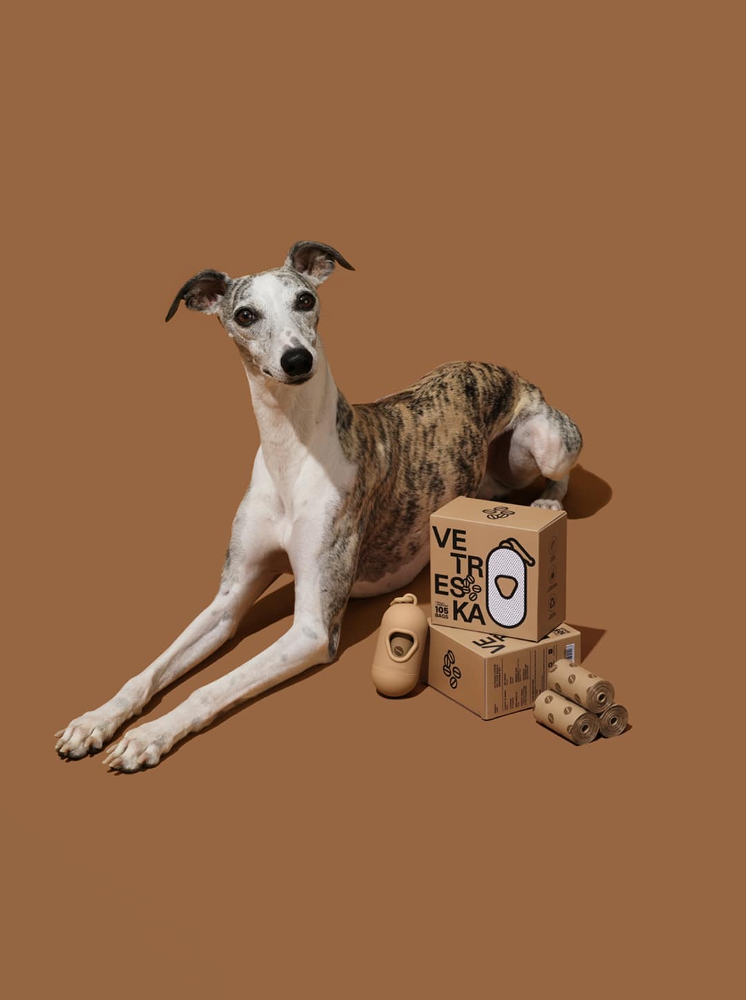MOCHA Poop Bags & Dispenser Set — styled in a home setting