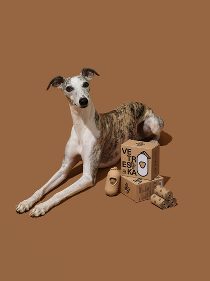 MOCHA Poop Bags & Dispenser Set — styled in a home setting