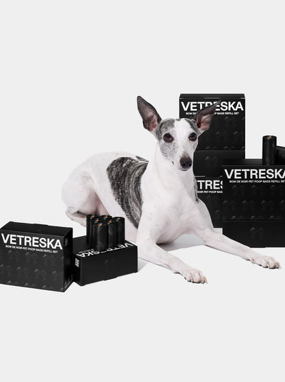NOIR Pet Poop Bags — styled in a home setting