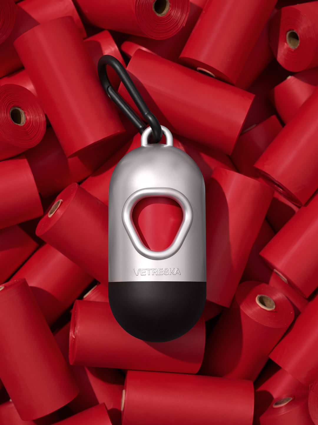 ORBIT Poop Bags & Dispenser Set — in use