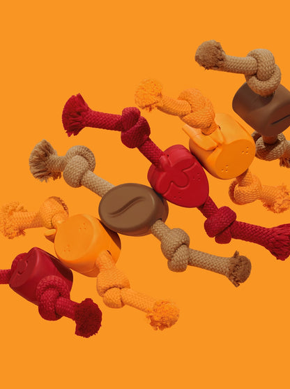 Playful Charm Knot Rope Toy — CITRUS — scale reference