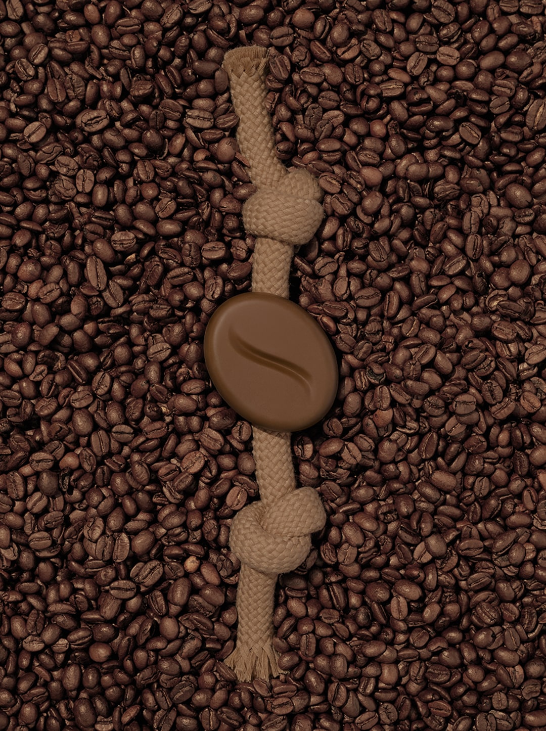 Playful Charm Knot Rope Toy — MOCHA — close-up detail
