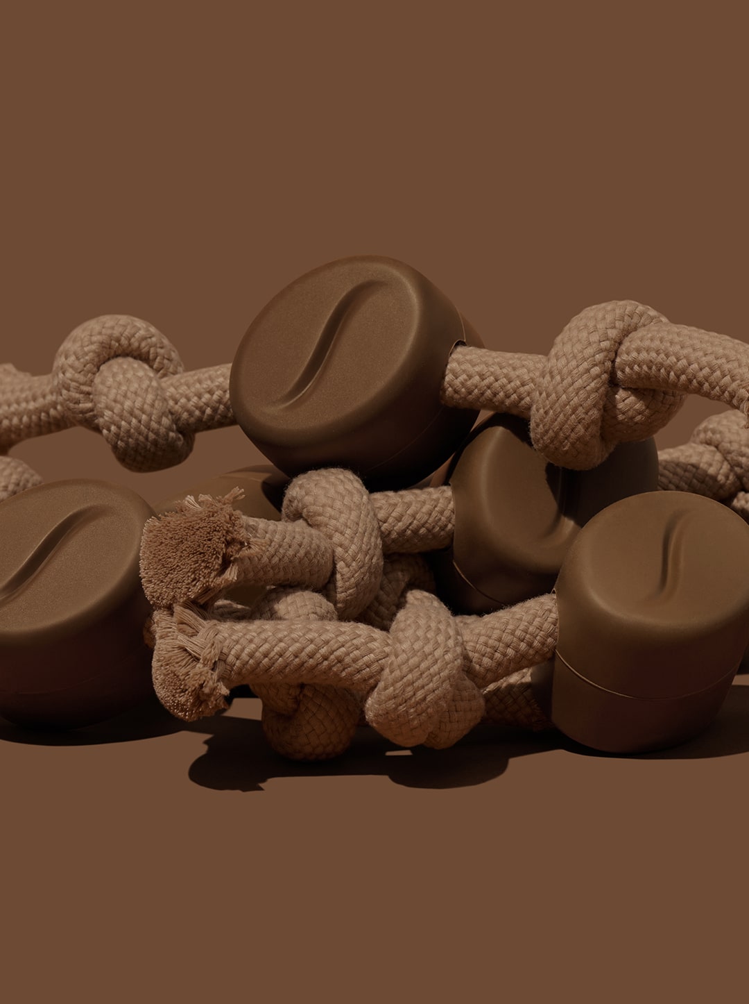 Playful Charm Knot Rope Toy — MOCHA — packaging view