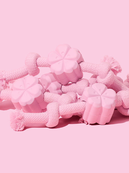 Playful Charm Knot Rope Toy — SAKURA — close-up detail