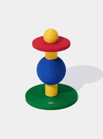 PRISM Cat Scratching Post - Playful Ball — styled in a home setting