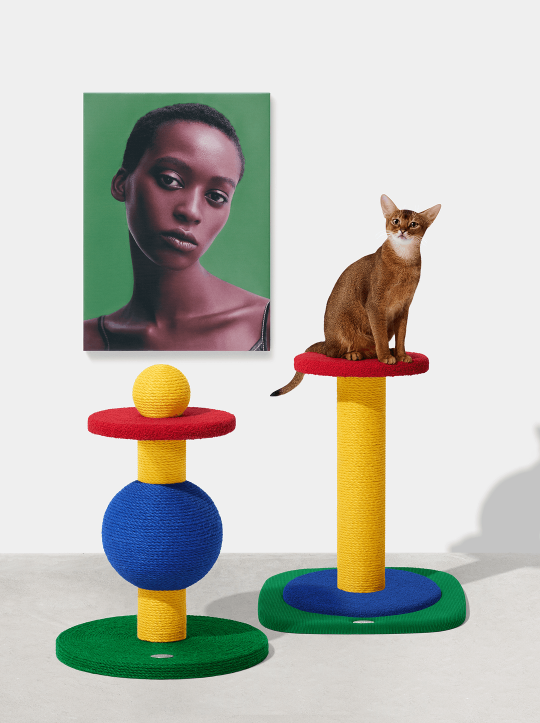 PRISM Cat Scratching Post - Simple Post — in use