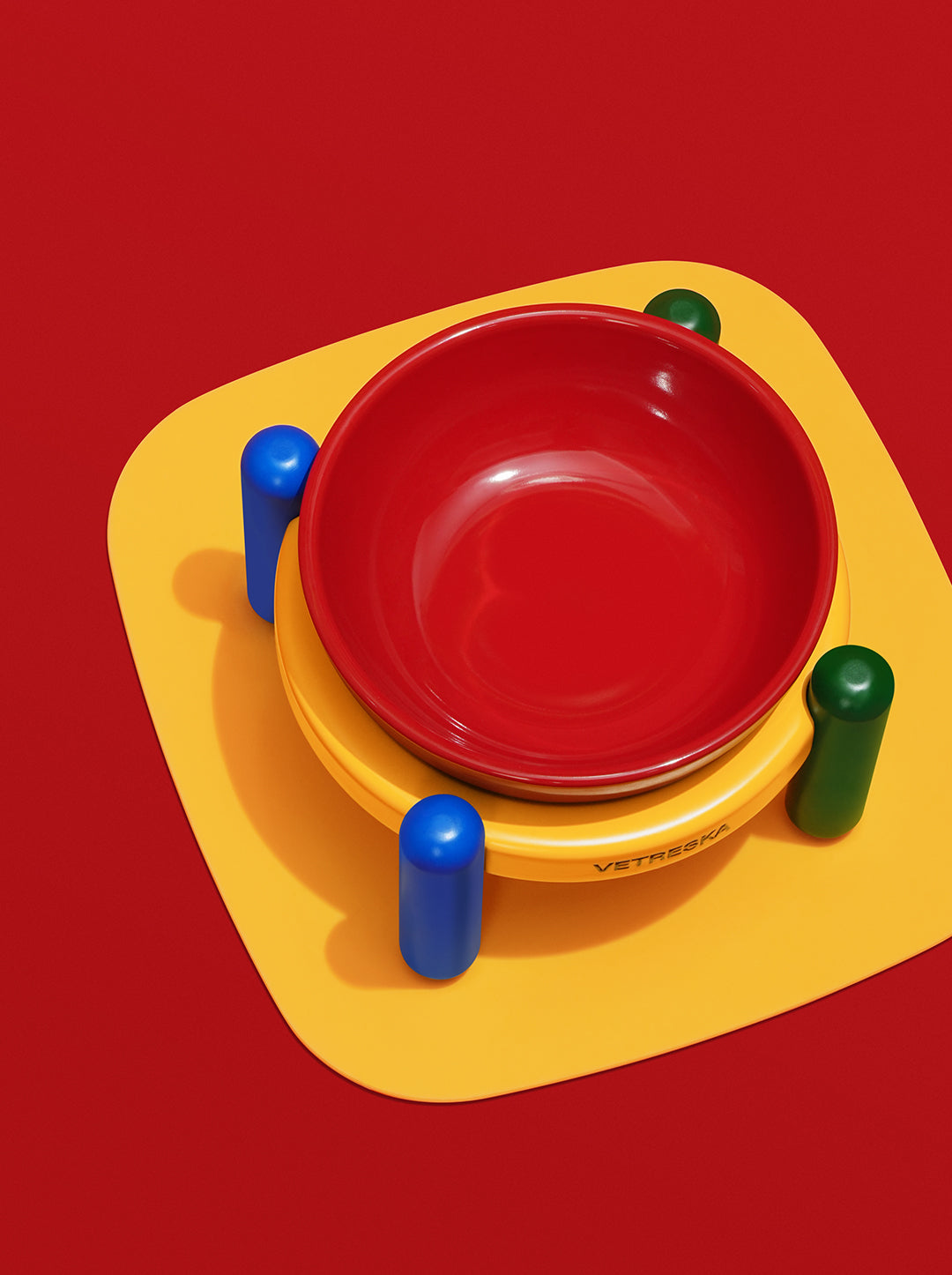 PRISM Ceramic Pet Bowl & Mat Set (2) — close-up detail