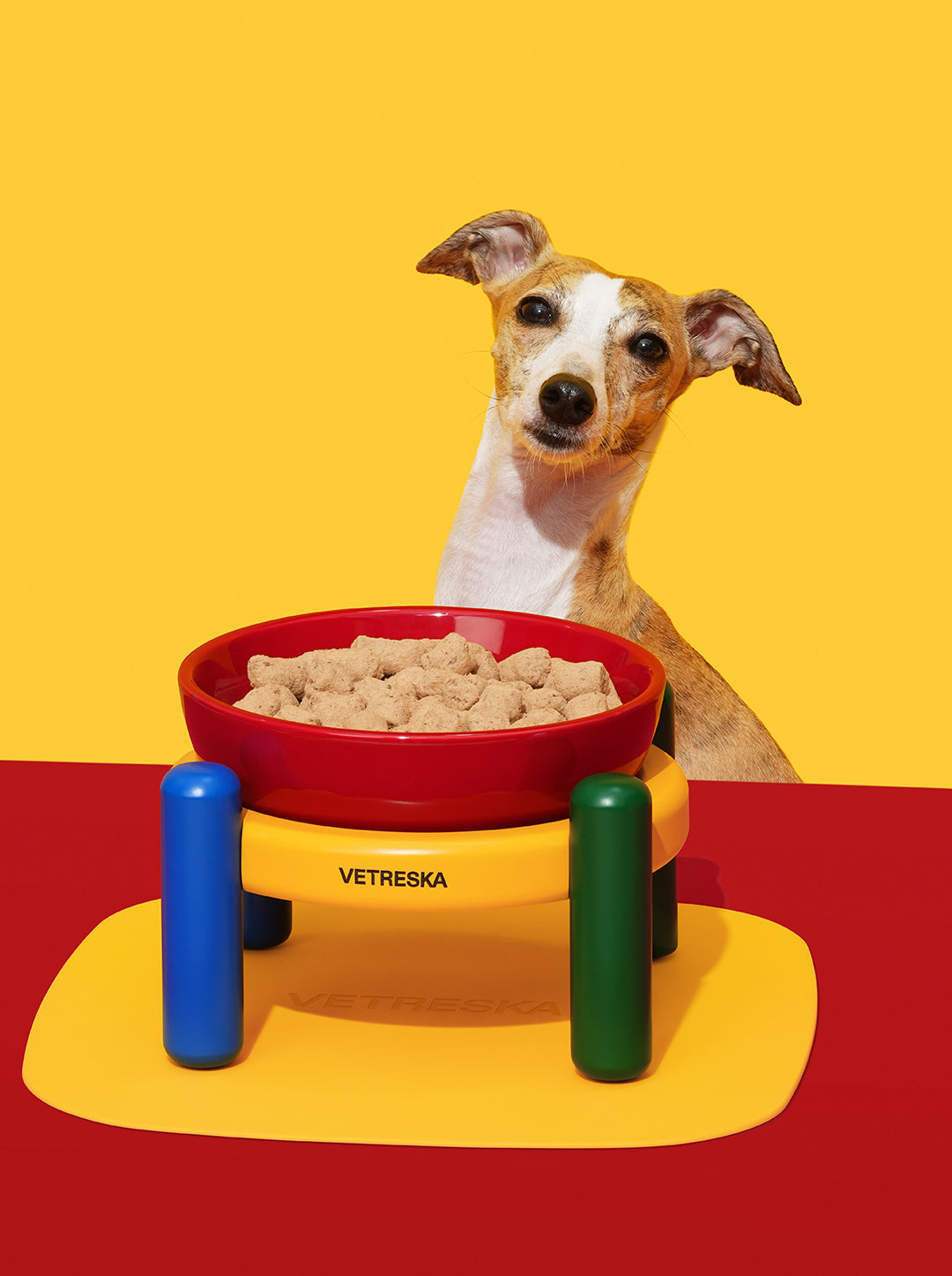PRISM Ceramic Pet Bowl & Mat Set — alternative angle