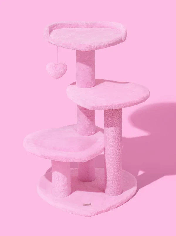 PURR ROSE Cat Climber - Four Platforms — styled in a home setting