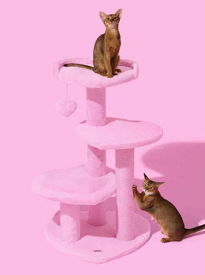 PURR ROSE Cat Climber - Four Platforms — in use