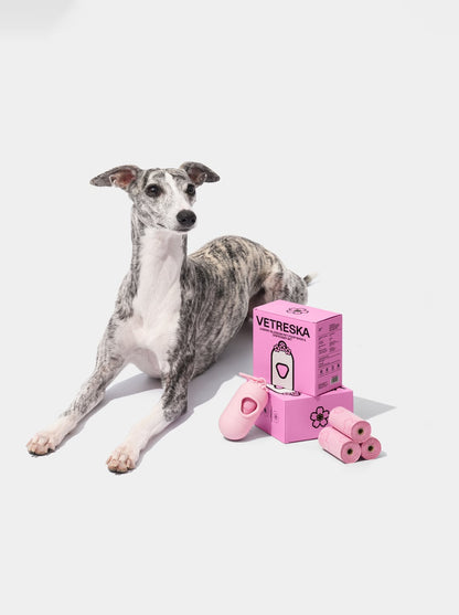 SAKURA Poop Bags & Dispenser Set — styled in a home setting