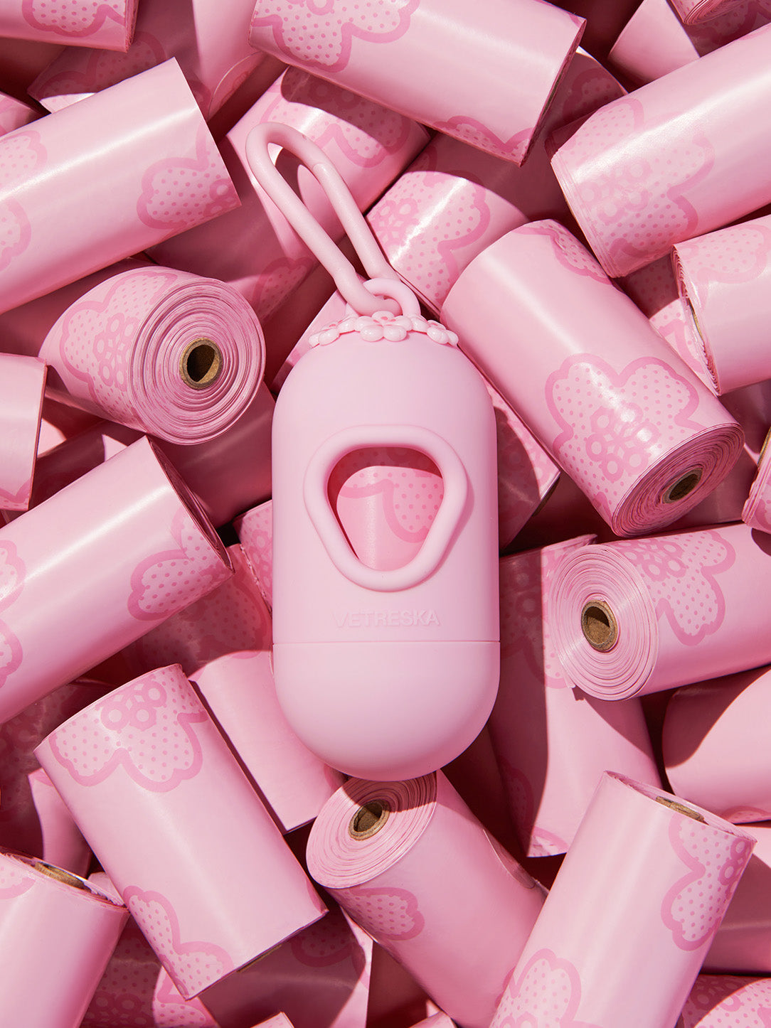 SAKURA Poop Bags & Dispenser Set — in use