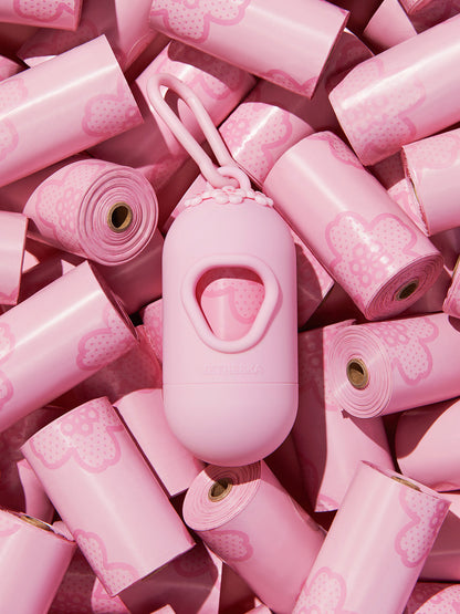 SAKURA Poop Bags & Dispenser Set — in use