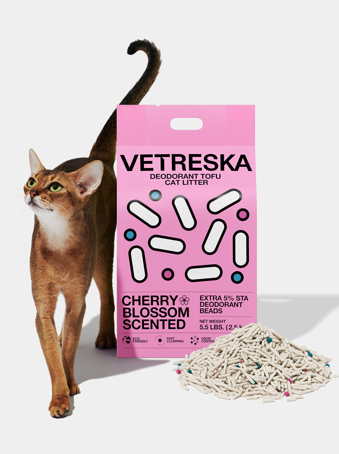 SAKURA Scented Tofu Cat Litter — styled in a home setting