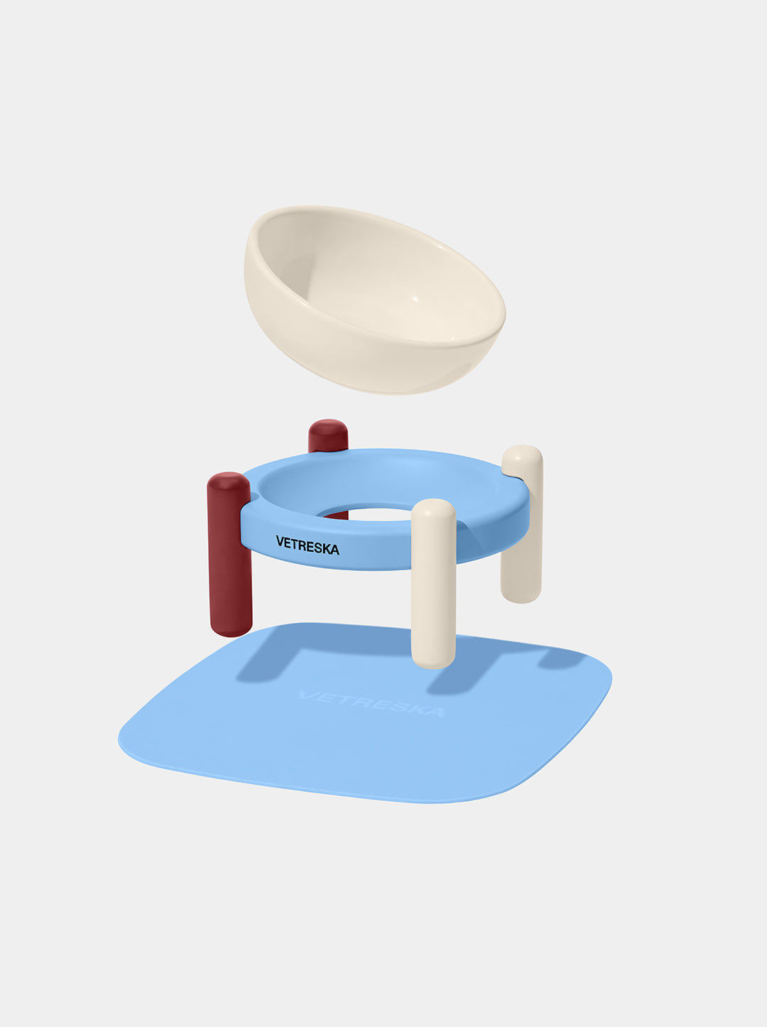 VELVET Pet Bowl & Mat Set (2) — detail shot
