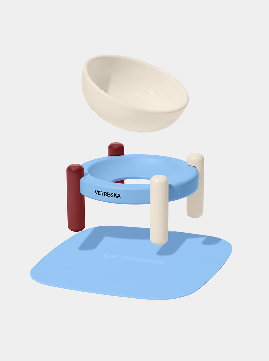 VELVET Pet Bowl & Mat Set — detail shot