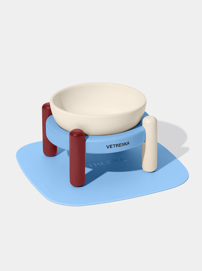 VELVET Pet Bowl & Mat Set — main product photo