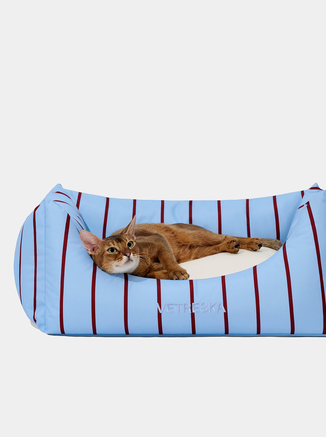 VELVET Pet Sofa - Azure & Stripes (2) — alternative angle