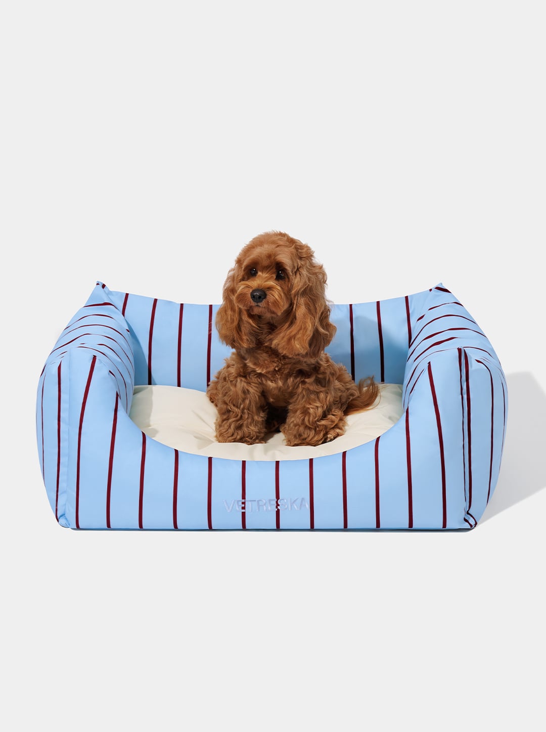 VELVET Pet Sofa - Azure & Stripes — main product photo