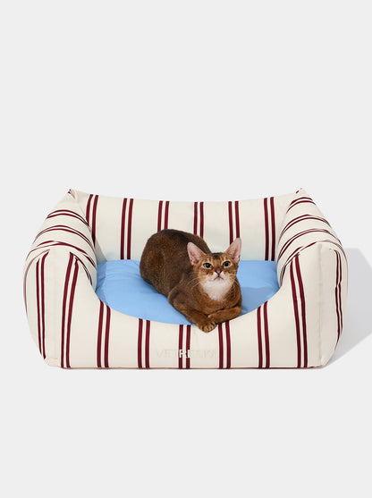VELVET Pet Sofa - Cream & Stripes (2) — detail shot
