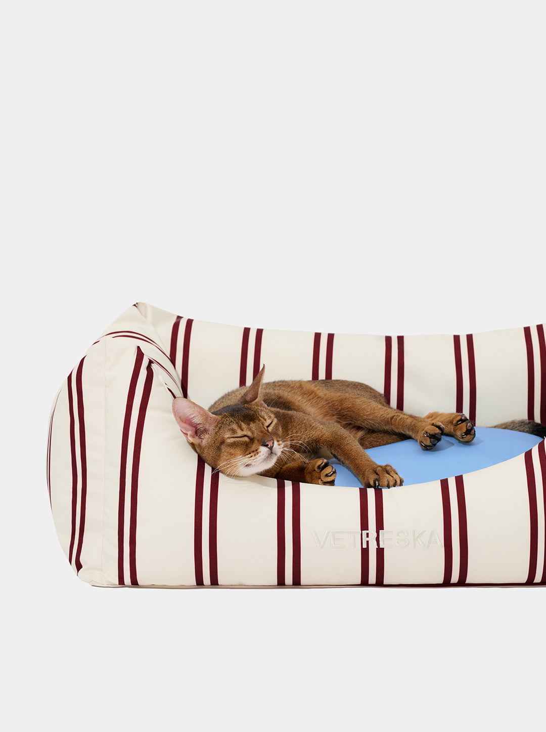 VELVET Pet Sofa - Cream & Stripes (2) — alternative angle
