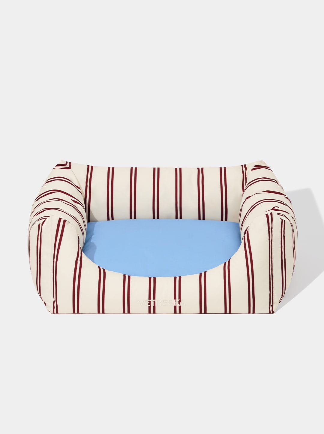 VELVET Pet Sofa - Cream & Stripes (2) — styled in a home setting