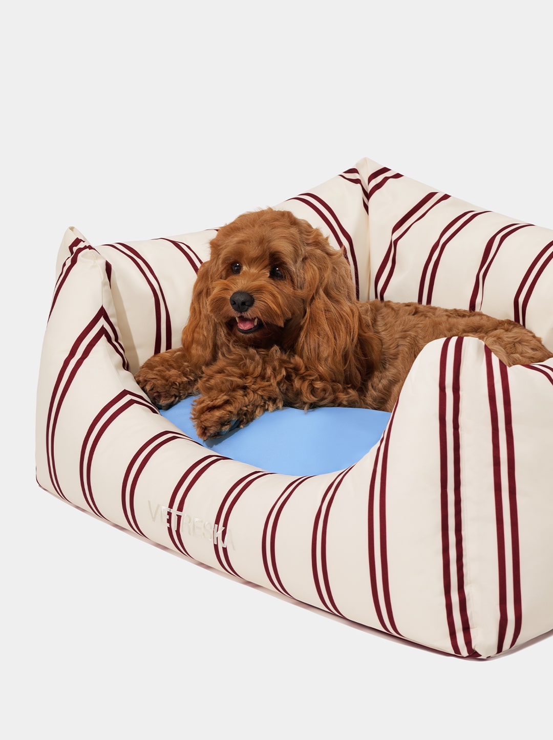 VELVET Pet Sofa - Cream & Stripes — detail shot