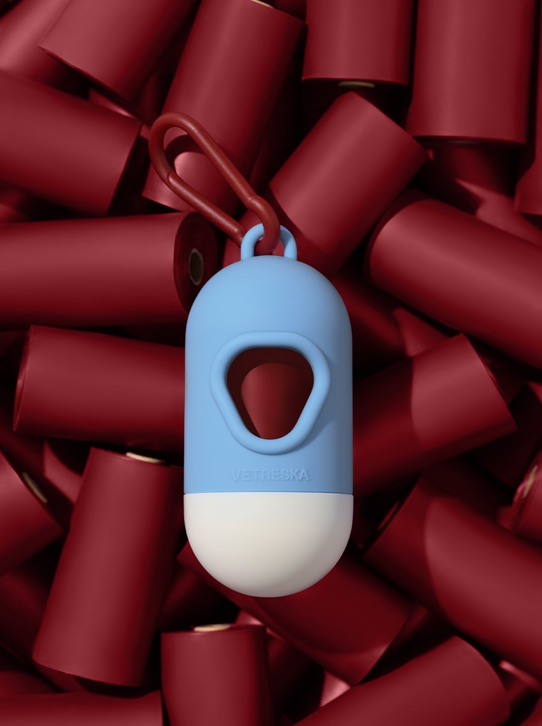 VELVET Poop Bags & Dispenser Set — in use